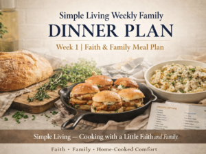 Week 1 faith-based family dinner plan printable
