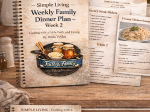 Weekly faith-based family dinner plan created for organized meal planning