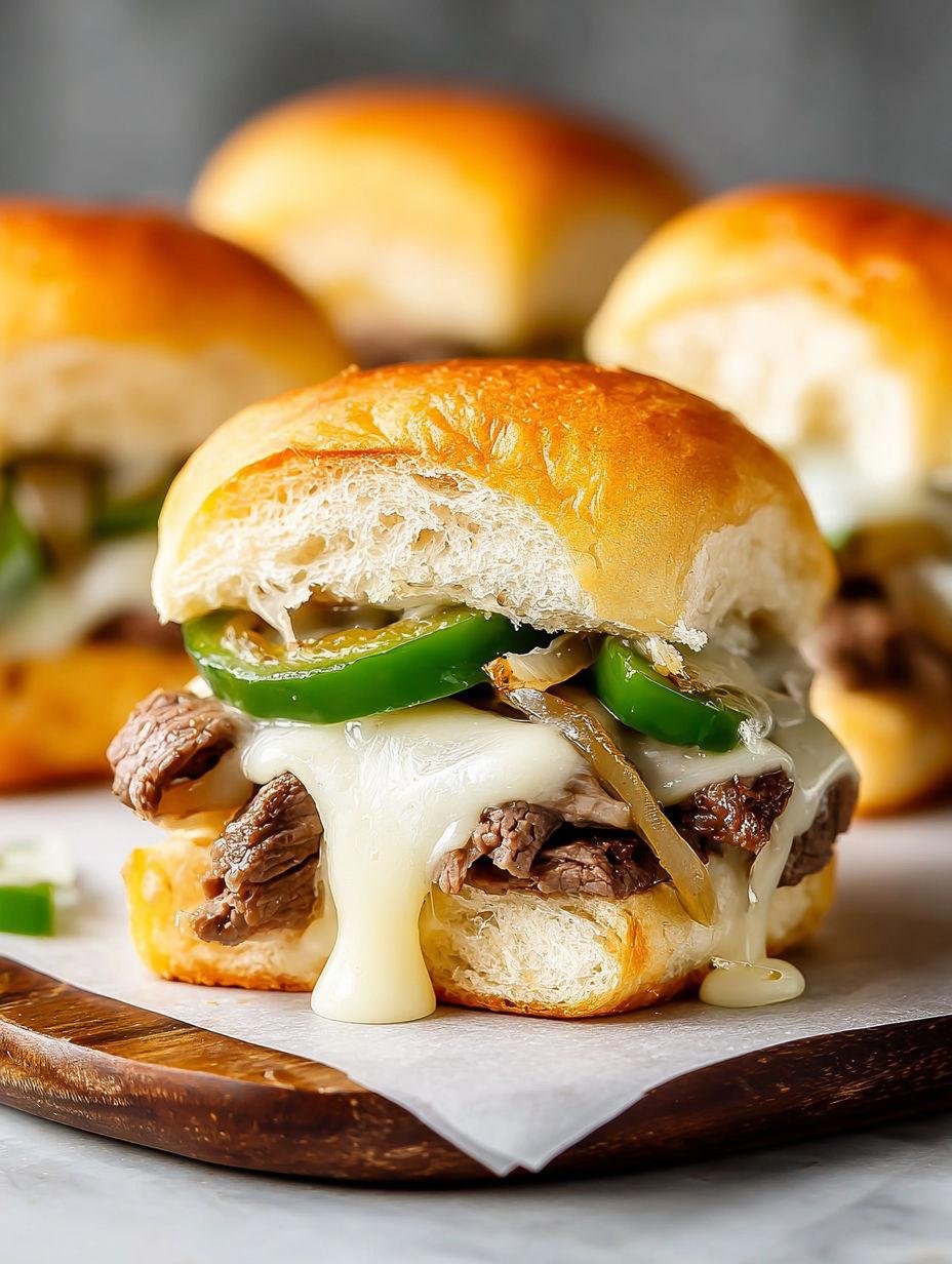 Close-up of a juicy cheeseburger with melted cheese, beef, and green pepper slices on a toasted bun.